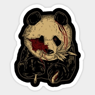 Panda Zombie Halloween Bamboo Funny Art Sticker